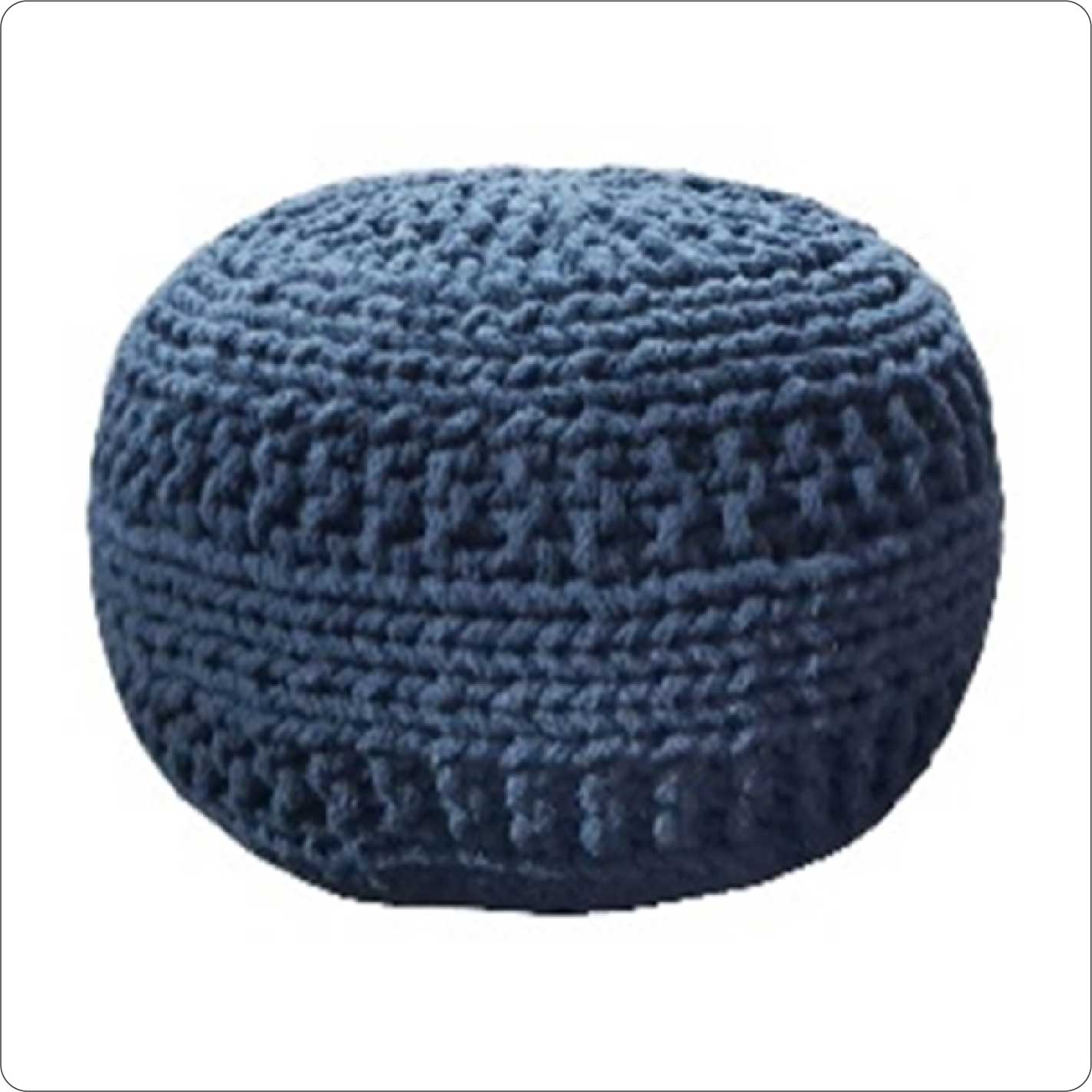 Hand knitted cotton Pouf chair/foot rest