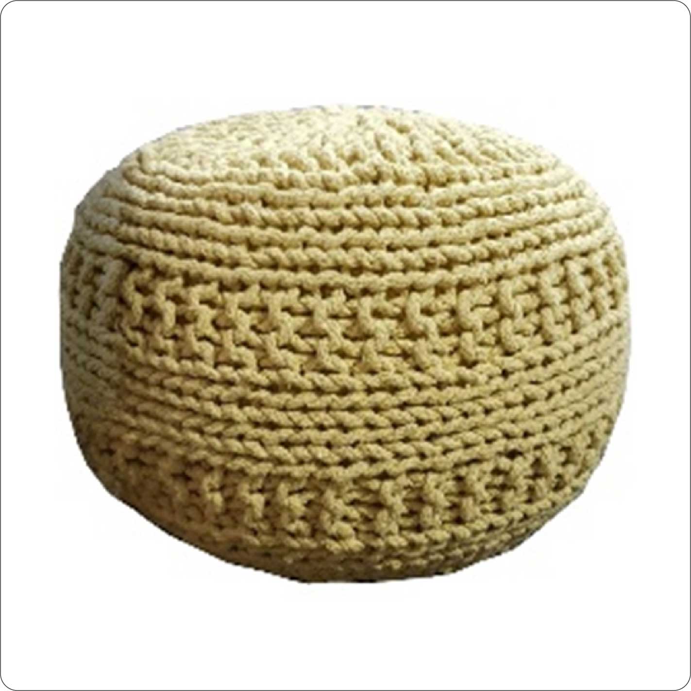 Hand knitted cotton Pouf chair/foot rest