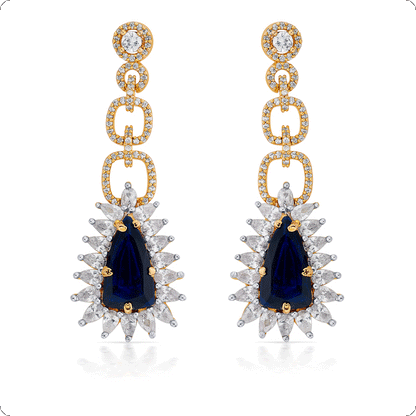 Dark Blue Drop Dangler Earrings