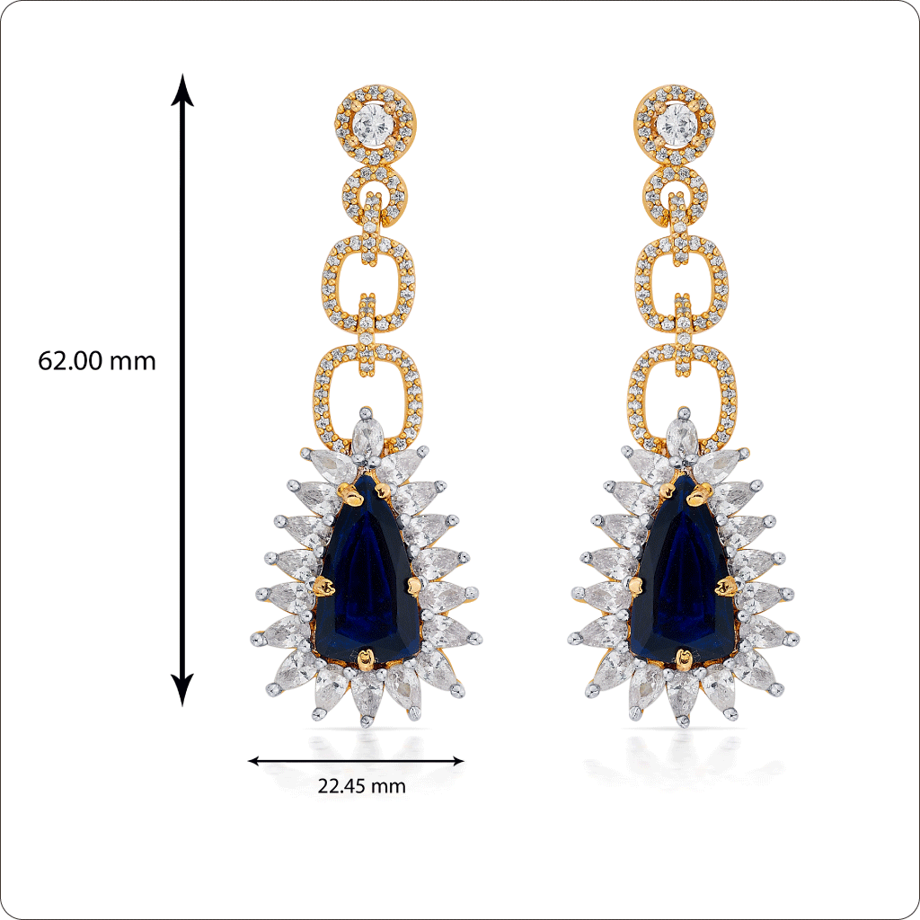 Dark Blue Drop Dangler Earrings