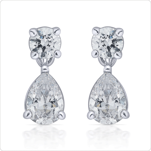 Premium crystal petal dangling earring pair