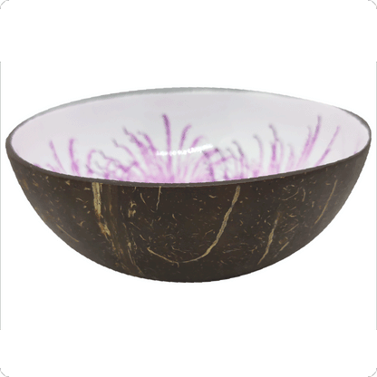 Real Coconut shell Bowl Pink floral Print