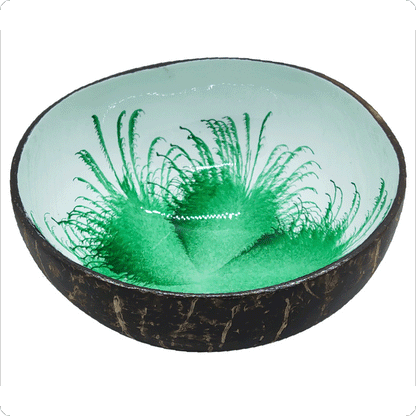 Real Coconut shell Bowl Forest floral Print