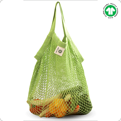 Organic Cotton Reusable Grocery bags (Long Handle)
