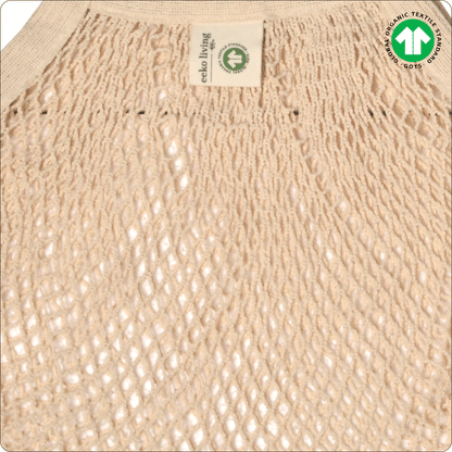 Organic Cotton Reusable Grocery bags (Short Handle)