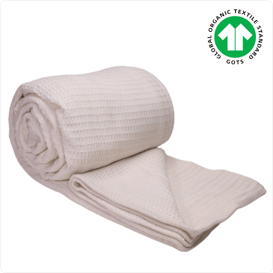 ORGANIC COTTON THROW-NATURAL