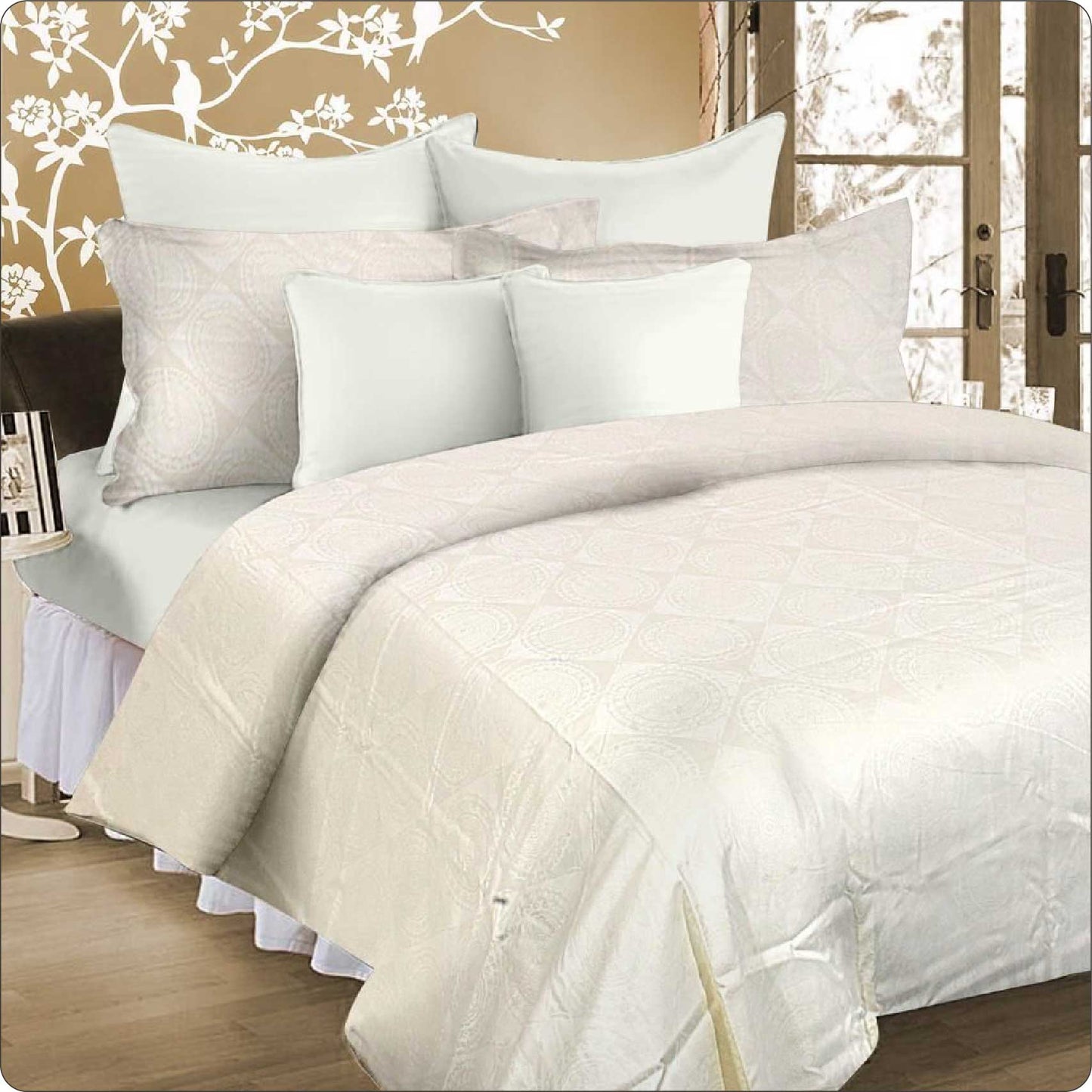 Ivory Queen Quilt Cover Set - 375TC