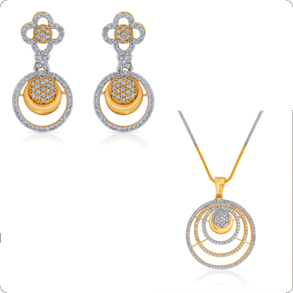 Concentric Circle Pendant & Earring Set