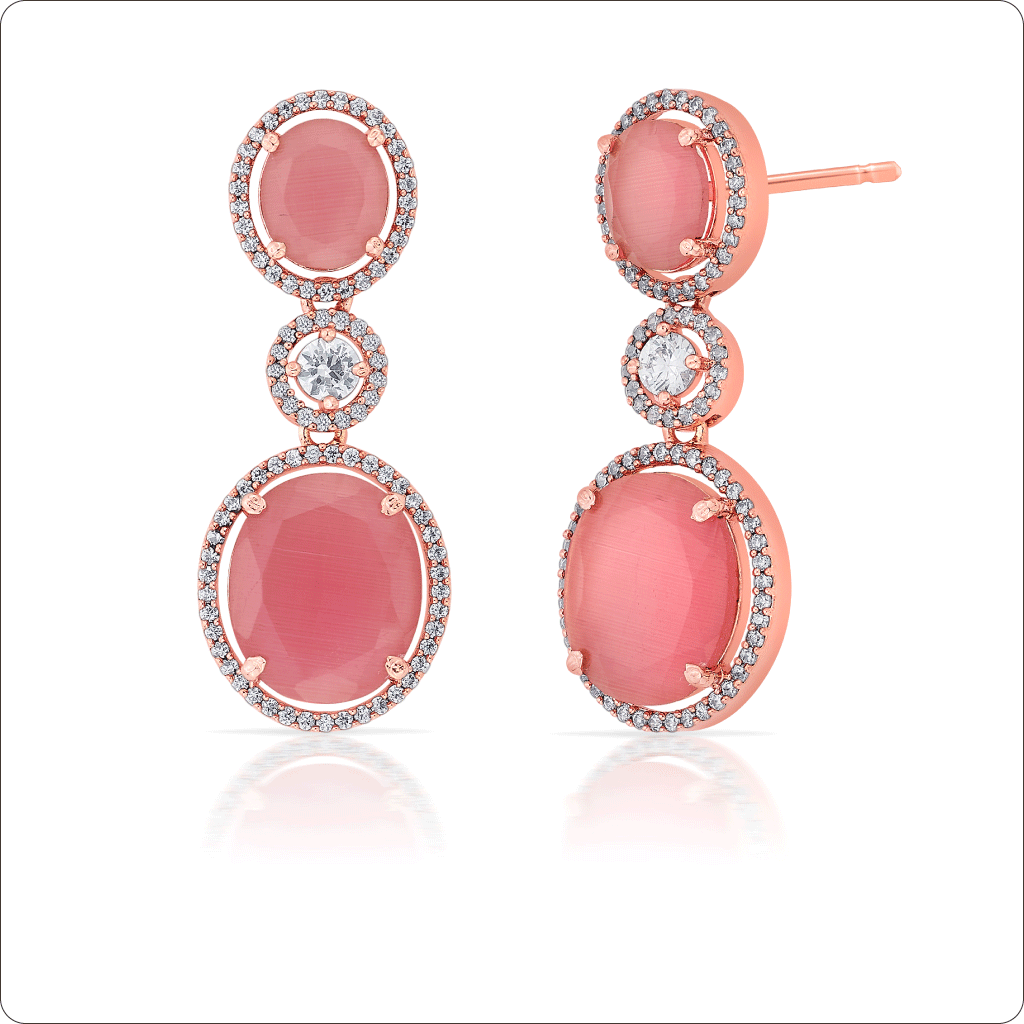 Pink Rose Blush Dangler Earrings