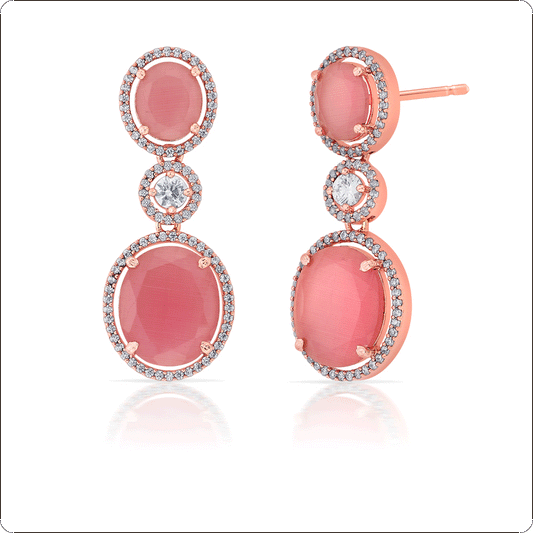 Pink Rose Blush Dangler Earrings