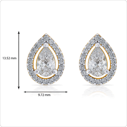 Premium crystal petal stone earring pair